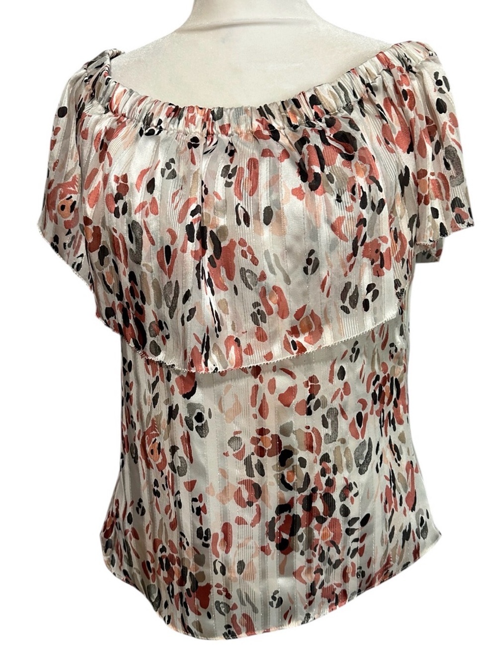 White House Black Market off-Shoulder Floral Print Women’s Top size 0